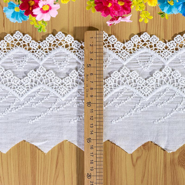 Scalloped Cotton Lace Trim: White Broderie Anglaise for Sewing & Crafts