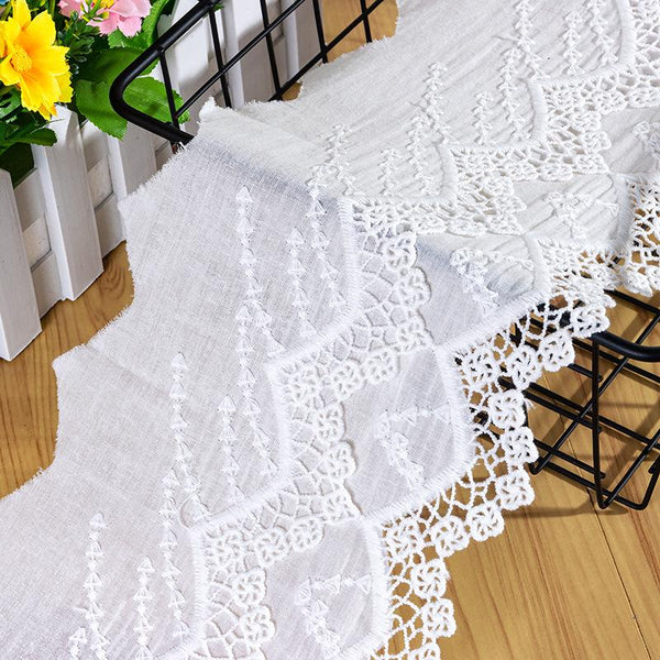 Scalloped Cotton Lace Trim: White Broderie Anglaise for Sewing & Crafts