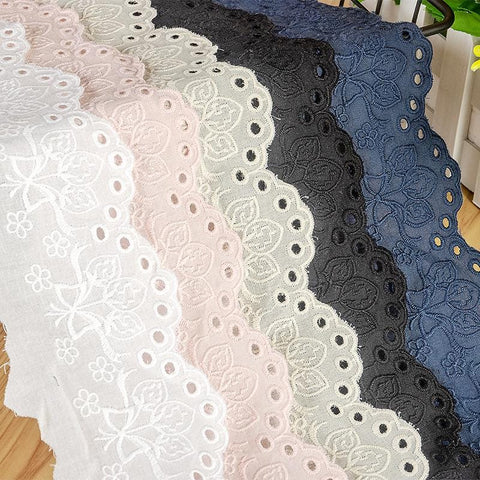 Scalloped Edge Cotton Lace Trim: Elegant Sewing & Craft Décor