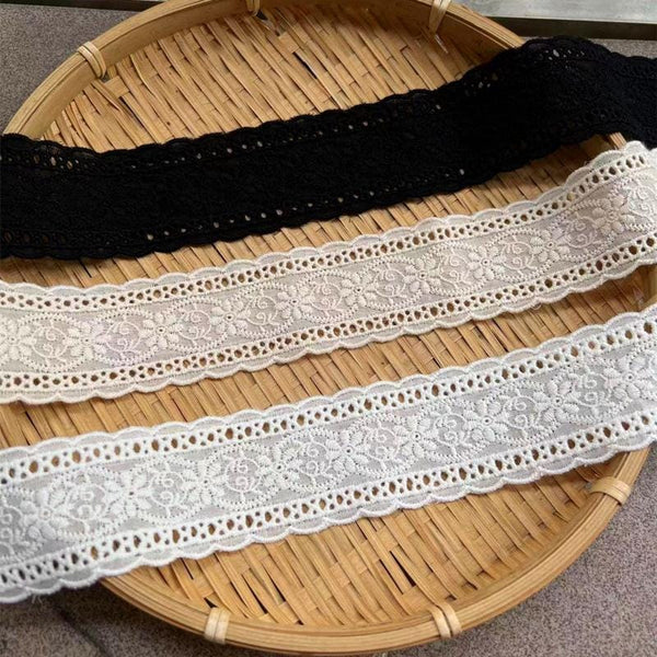 White Cotton Lace Trim: Scalloped Edge Sewing & Crafting