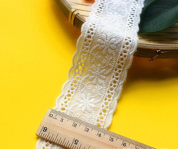 White Cotton Lace Trim: Scalloped Edge Sewing & Crafting, 1 3/4" wide