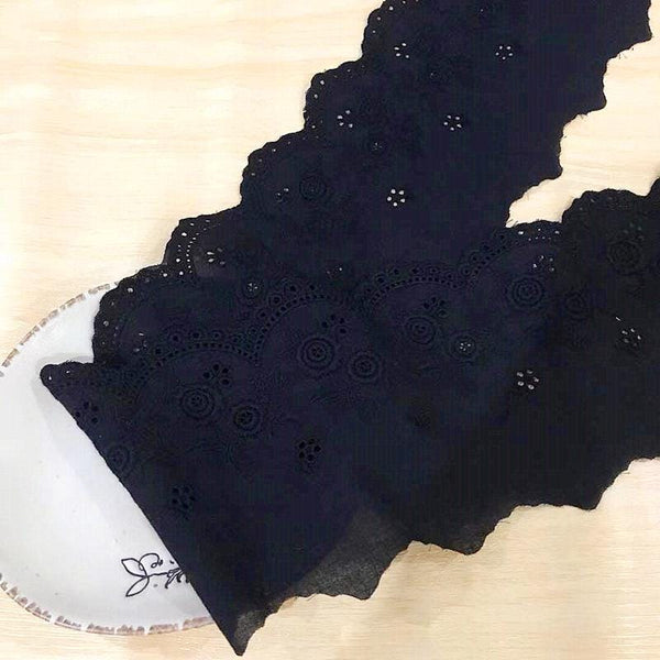 Scalloped Cotton Lace Trim: White Broderie Anglaise for Sewing & Crafts