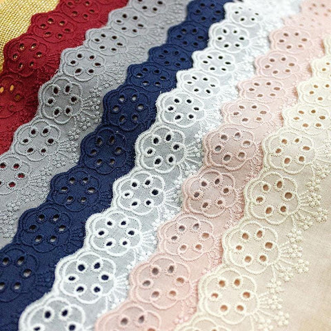 Scalloped Edge Cotton Lace Trim: Elegant Sewing & Craft Décor