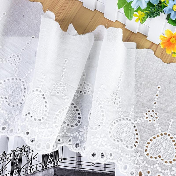 Scalloped Cotton Lace Trim: White Broderie Anglaise for Sewing & Crafts