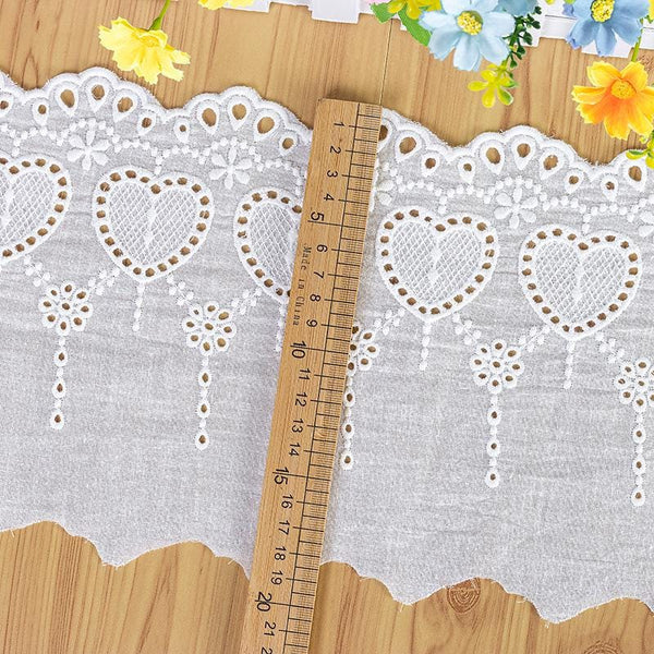 Scalloped Cotton Lace Trim: White Broderie Anglaise for Sewing & Crafts