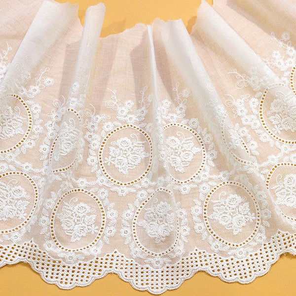 Scalloped Cotton Venice Lace Trim: Elegant Sewing & Craft Décor