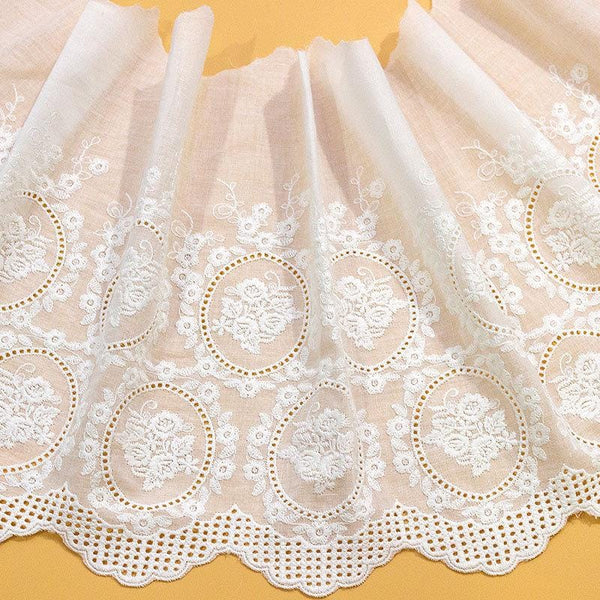 Scalloped Cotton Venice Lace Trim: Elegant Sewing & Craft Décor
