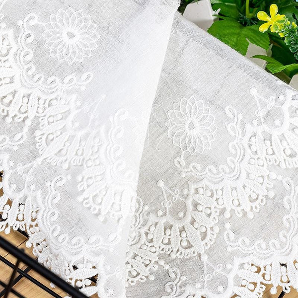 Scalloped Cotton Lace Trim: White Broderie Anglaise for Sewing & Crafts