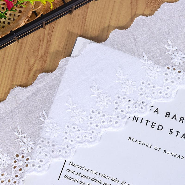 White Cotton Lace Trim: Scalloped Edge Venice Lace for Sewing