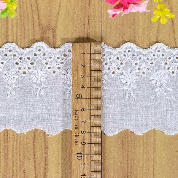 White Cotton Lace Trim: Scalloped Edge Venice Lace for Sewing
