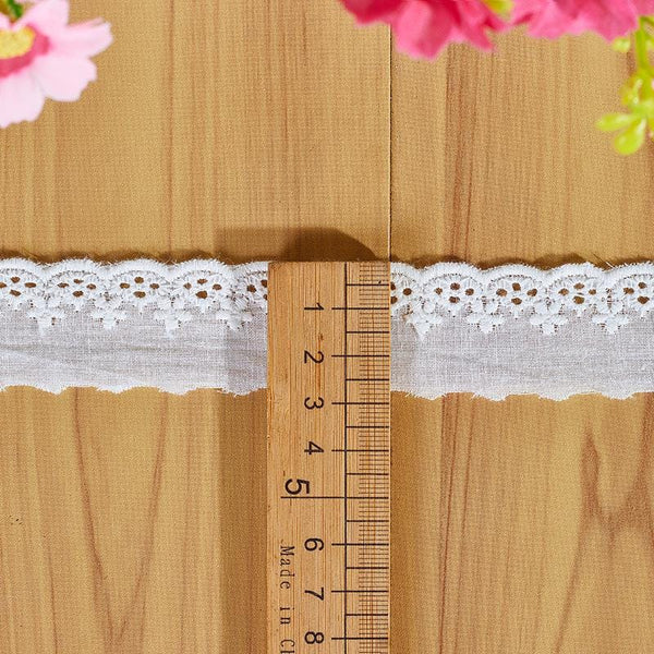 White Cotton Lace Trim: Scalloped Edge Sewing & Crafting
