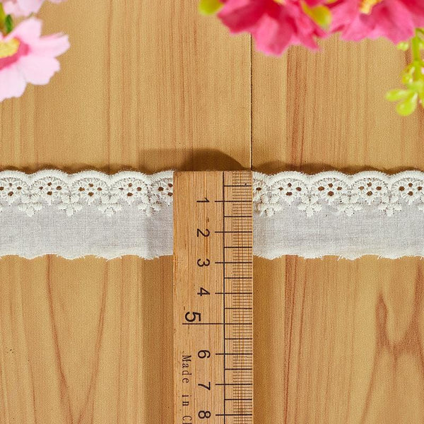 White Cotton Lace Trim: Scalloped Edge Sewing & Crafting