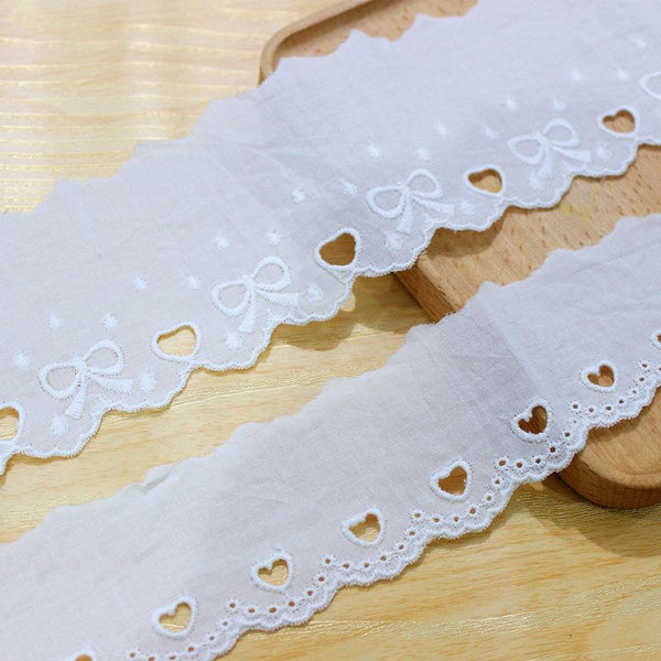 White Cotton Lace Trim: Scalloped Edge Sewing & Crafting