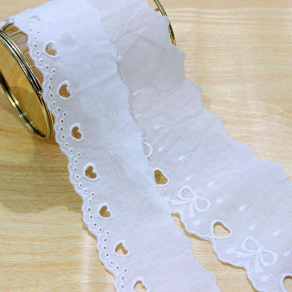 White Cotton Lace Trim: Scalloped Edge Sewing & Crafting