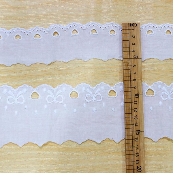 White Cotton Lace Trim: Scalloped Edge Sewing & Crafting