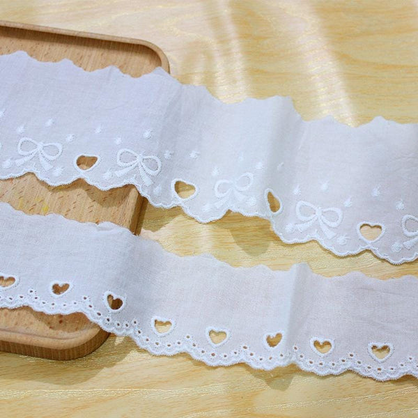 White Cotton Lace Trim: Scalloped Edge Sewing & Crafting