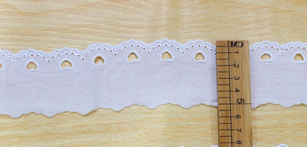 White Cotton Lace Trim: Scalloped Edge Sewing & Crafting