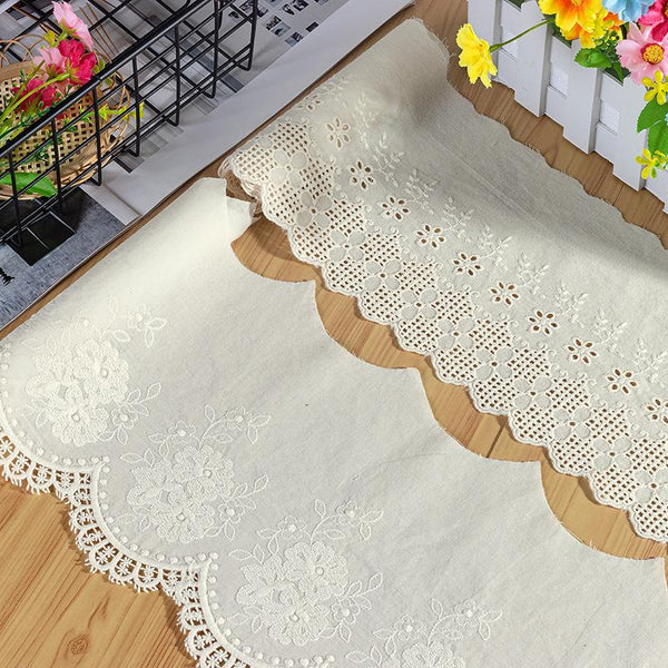Scalloped Edge Broderie Anglaise Cotton Lace Trim: Sewing & Crafting