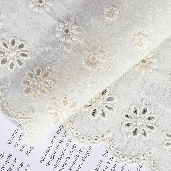 Scalloped Cotton Lace Trim: White Broderie Anglaise for Sewing & Crafts