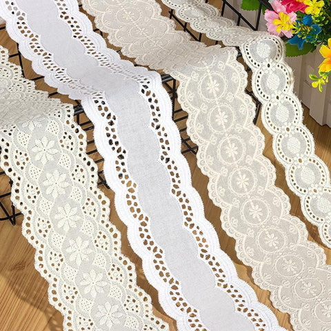 White Cotton Lace Trim: Scalloped Edge, Sewing & Crafting