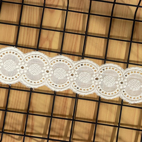 White Cotton Lace Trim: Scalloped Edge, Sewing & Crafting