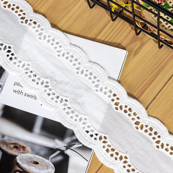 White Cotton Lace Trim: Scalloped Edge, Sewing & Crafting