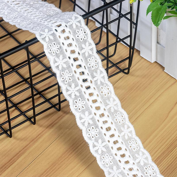 Scalloped Edge Cotton Lace Trim: Elegant Sewing & Crafting, 1 inch wide priced by the yard
