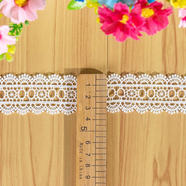 White Venice Lace Trim: Scalloped Guipure, Victorian Style - By The Yard