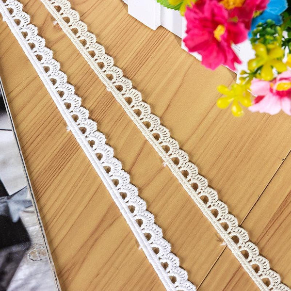 Venice Lace Trim: White Scalloped Guipure Lace