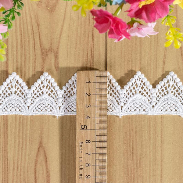 White Venice Lace Trim: Scalloped Victorian Guipure, Crafting & Sewing