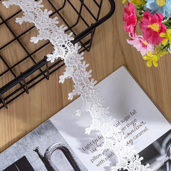 White Venice Lace Trim: Scalloped Victorian Guipure, Crafting & Sewing