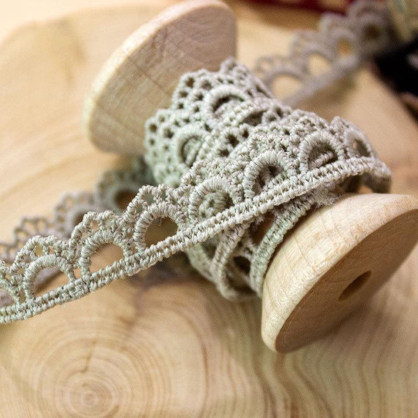 White Scalloped Venice Lace Trim: Victorian Guipure, Crafting & Sewing, 3/8" wide