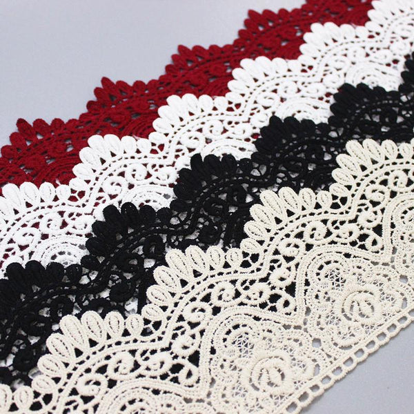 Cotton Venice Lace Trim: 3 1/2" Wide Scalloped Victorian Edging