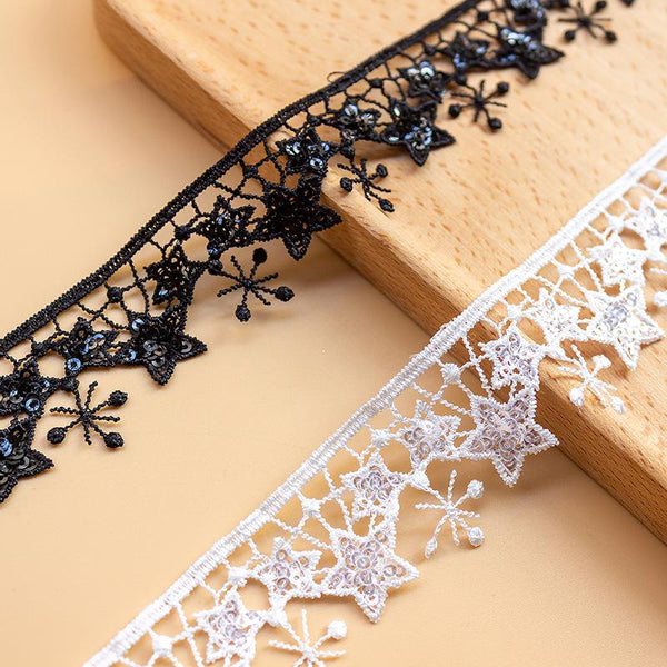 White Venice Lace Trim: Scalloped Guipure, Victorian Style - By The Yard