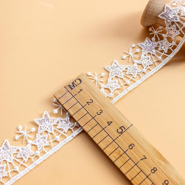 White Venice Lace Trim: Scalloped Guipure, Victorian Style - By The Yard