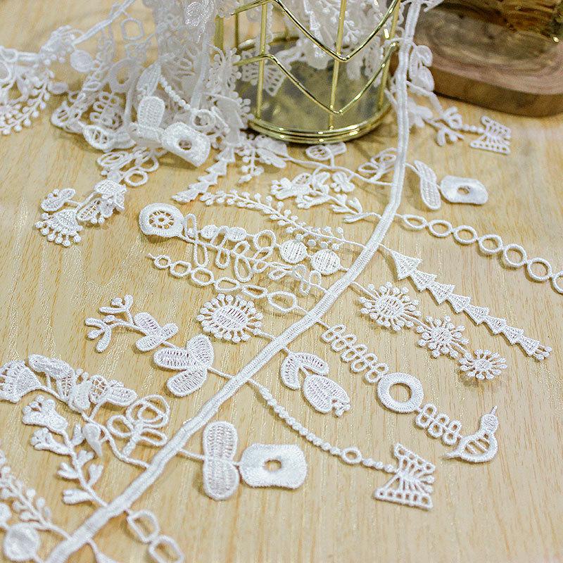 White Scalloped Venice Lace Trim: Victorian Guipure, Crafting & Sewing - 4 1/4"