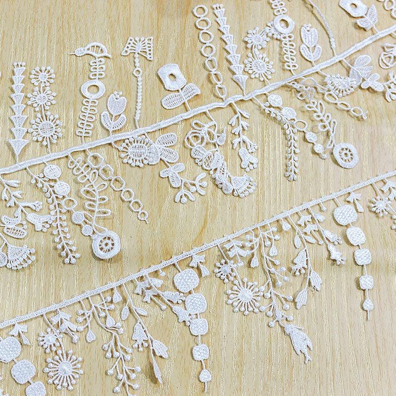 White Scalloped Venice Lace Trim: Victorian Guipure, Crafting & Sewing - 4 1/4"