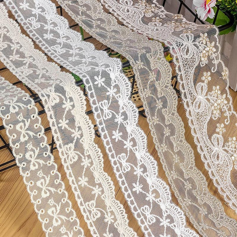 Vintage Floral Embroidery Lace Mesh: Elegant Dressmaking Fabric