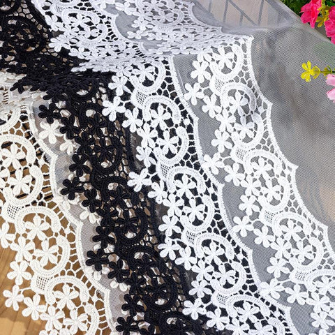 Vintage Mesh Embroidery Lace with Floral Design  Elegant Sewing Fabric for Crafts, Dressmaking & DIY Projects, 8 1/2  inches wide, priced by yard