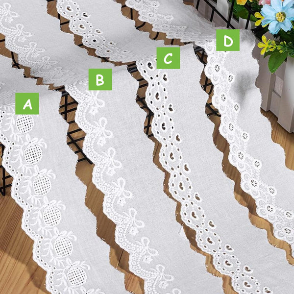 Scalloped Edge Cotton Lace Trim: Elegant Sewing & Crafting, 2 1/4 inches wide priced by the yard