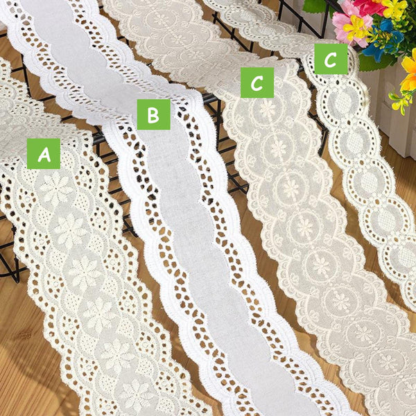 White Cotton Lace Trim: Scalloped Edge, Sewing & Crafting, 2 3/4 inches wide priced by the yard