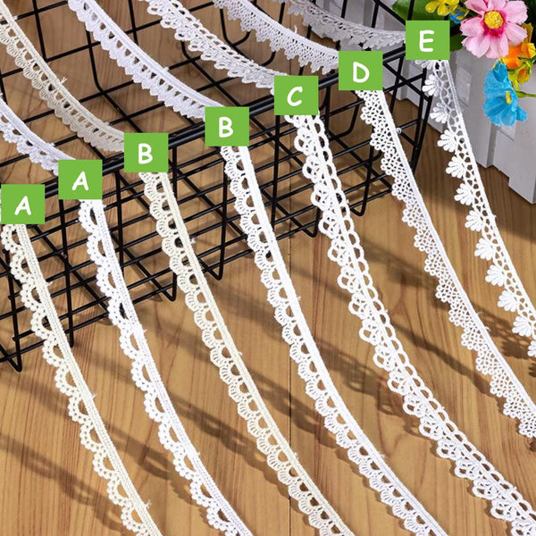 Venice Lace Trim: White Scalloped Guipure Lace