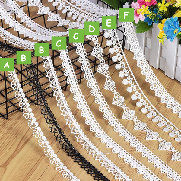 White Venice Lace Trim: Scalloped Guipure Victorian Pattern 1/2 inches wide - By The Yard
