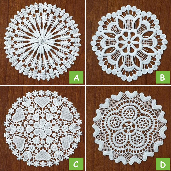 Off White Floral Venice Lace Applique - 5 Inch Guipure Lace
