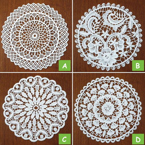 Off White Floral Venice Lace Applique - 7 5/8"