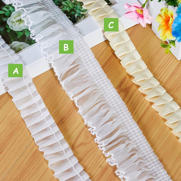 White Ruffle Tutu Trim: 2-Inch Wide, Non-Elastic DIY Sewing