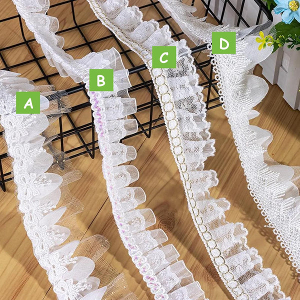 White Ruffle Tutu Trim: 1 Inch Wide, Non-Elastic DIY Decor