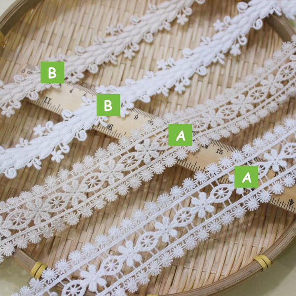 White Cotton Venice Lace Trim: Elegant Floral Sewing & Crafting, 1 inch wide priced by the yard