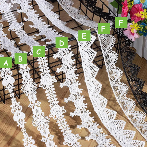 White Venice Lace Trim: Scalloped Victorian Guipure, Crafting & Sewing, 1 1/8 inches wide priced by the yard