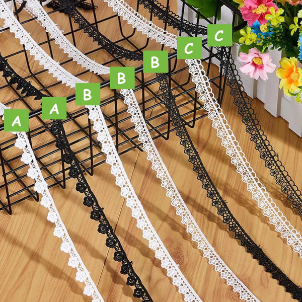 White Venice Lace Trim: Scalloped Guipure Victorian Pattern - 3/8 inches wide priced by the yard